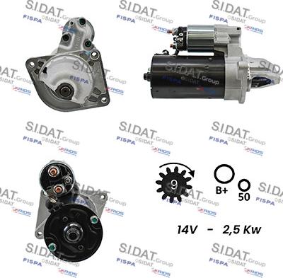 Sidat S12BH0008A2 - Starter autospares.lv