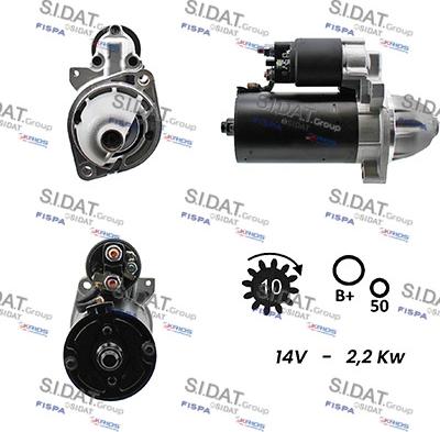 Sidat S12BH0010A2 - Starter autospares.lv