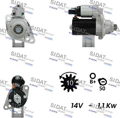 Sidat S12BH0072A2 - Starter autospares.lv