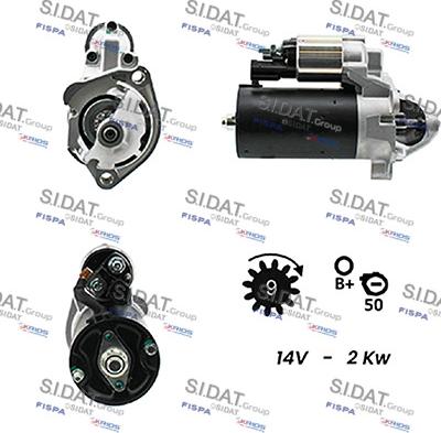 Sidat S12BH0170A2 - Starter autospares.lv