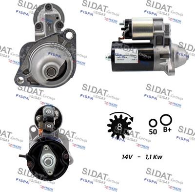 Sidat S12BH0855 - Starter autospares.lv