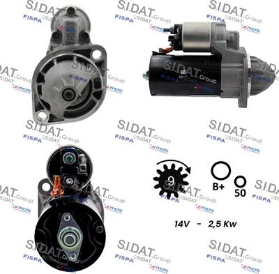 Sidat S12BH0888 - Starter autospares.lv