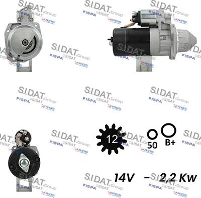 Sidat S12BH0343A2 - Starter autospares.lv