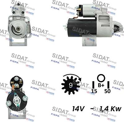 Sidat S12BH0315A2 - Starter autospares.lv