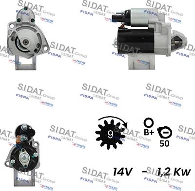 Sidat S12BH0248A2 - Starter autospares.lv