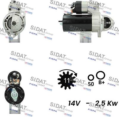 Sidat S12BH0268 - Starter autospares.lv