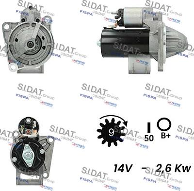 Sidat S12BH0263A2 - Starter autospares.lv