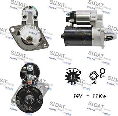 Sidat S12BH0225A2 - Starter autospares.lv