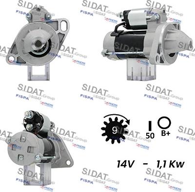 Sidat S12DE0509A2 - Starter autospares.lv