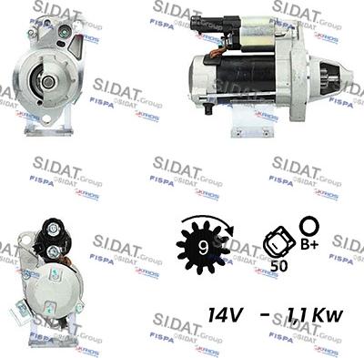 Sidat S12DE0522A2 - Starter autospares.lv