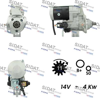 Sidat S12DE0374 - Starter autospares.lv