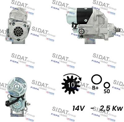 Sidat S12DE0712A2 - Starter autospares.lv