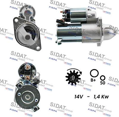 Sidat S12DR0129 - Starter autospares.lv