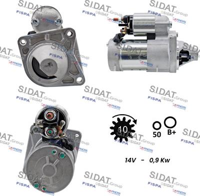 Sidat S12HT0009 - Starter autospares.lv