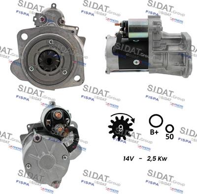 Sidat S12HT0190 - Starter autospares.lv