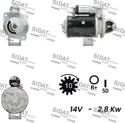 Sidat S12LU0154A2 - Starter autospares.lv