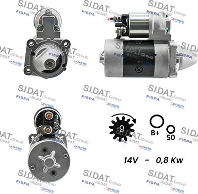 Sidat S12MA0055A2 - Starter autospares.lv