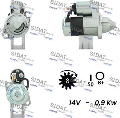 Sidat S12MH0555A2 - Starter autospares.lv