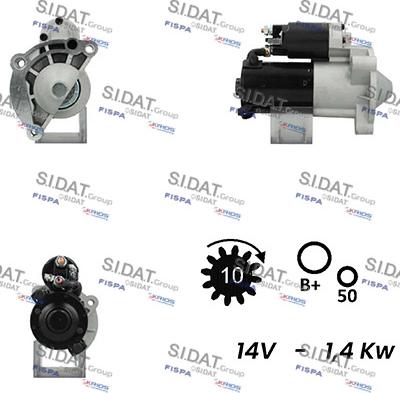 Sidat S12MH0005A2 - Starter autospares.lv