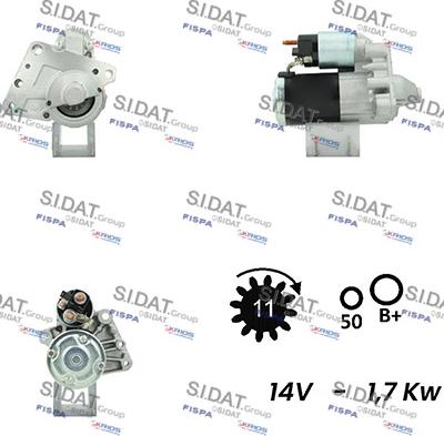 Sidat S12MH0014A2 - Starter autospares.lv