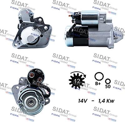 Sidat S12MH0012 - Starter autospares.lv