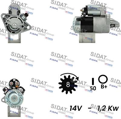 Sidat S12MH0331A2 - Starter autospares.lv