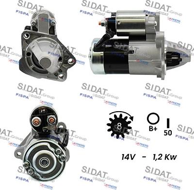 Sidat S12MH0208A2 - Starter autospares.lv