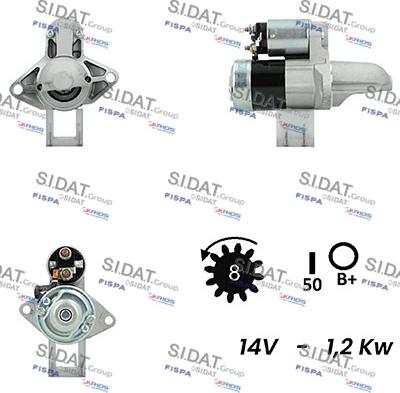 Sidat S12MH0219A2 - Starter autospares.lv