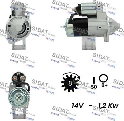 Sidat S12MH0210A2 - Starter autospares.lv