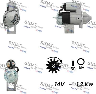 Sidat S12VA0409 - Starter autospares.lv