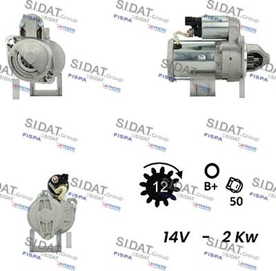 Sidat S12VA0412A2 - Starter autospares.lv