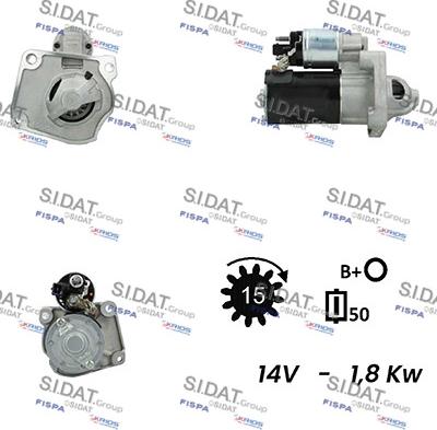 Sidat S12VA0615 - Starter autospares.lv