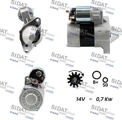 Sidat S12VA0040A2 - Starter autospares.lv