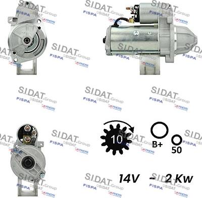 Sidat S12VA0010A2 - Starter autospares.lv