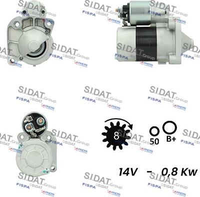 Sidat S12VA0191A2 - Starter autospares.lv