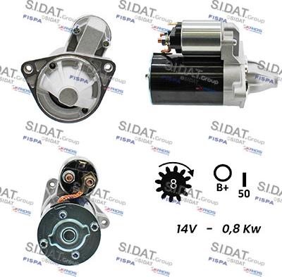 Sidat S12VA0108A2 - Starter autospares.lv