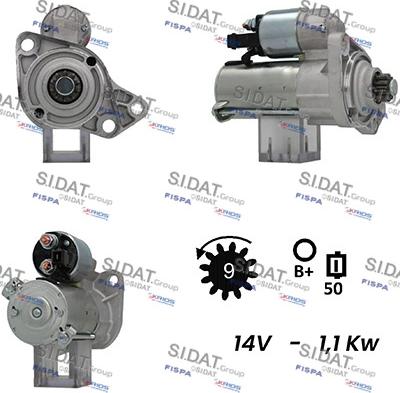 Sidat S12VA0115 - Starter autospares.lv