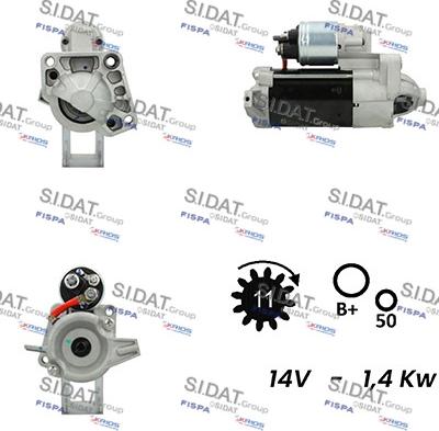 Sidat S12VA0744 - Starter autospares.lv