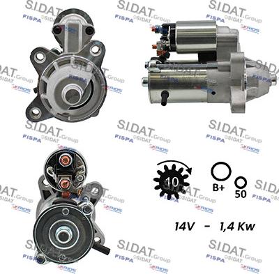 Sidat S12VS0054A2 - Starter autospares.lv