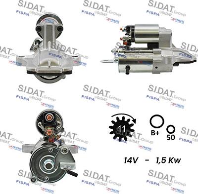 Sidat S12VS0367A2 - Starter autospares.lv