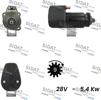 Sidat S24BH0019A2 - Starter autospares.lv