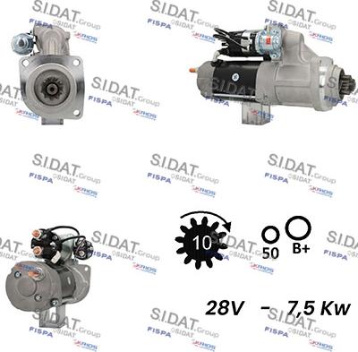 Sidat S24DR0095A2 - Starter autospares.lv