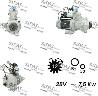 Sidat S24DR0010 - Starter autospares.lv