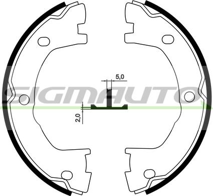 SIGMAUTO SFA183 - Brake Shoe Set, parking brake autospares.lv