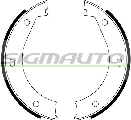 SIGMAUTO SFA076 - Brake Shoe Set, parking brake autospares.lv