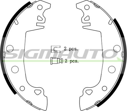 SIGMAUTO SFA149 - Brake Shoe Set autospares.lv