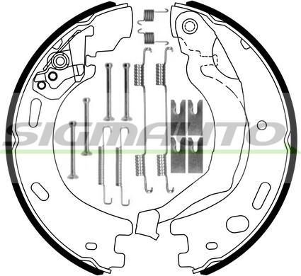 SIGMAUTO SFA440-1 - Brake Shoe Set, parking brake autospares.lv