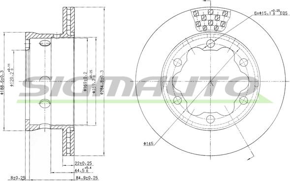 SIGMAUTO DB0191V - Brake Disc autospares.lv