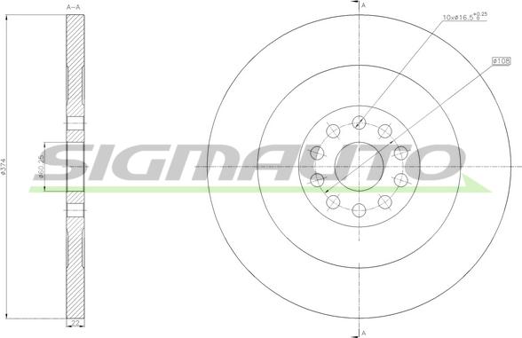 SIGMAUTO DB0156S - Brake Disc autospares.lv