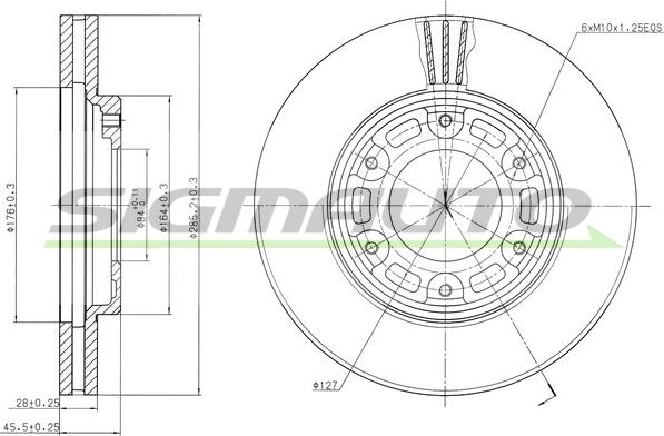 SIGMAUTO DBA991V - Brake Disc autospares.lv